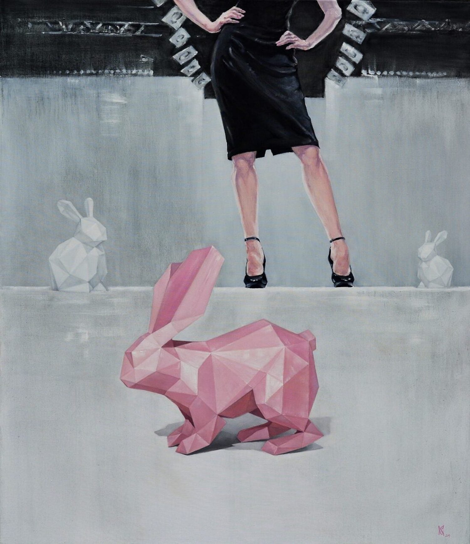 Pink Paper Rabbit