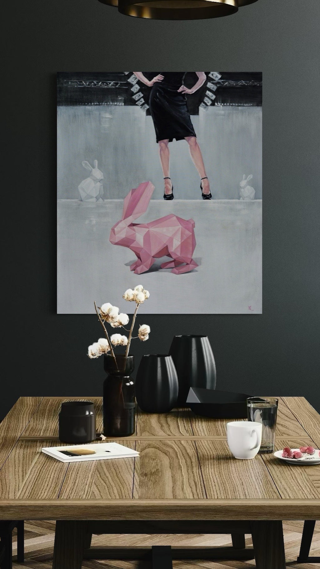 Pink Paper Rabbit