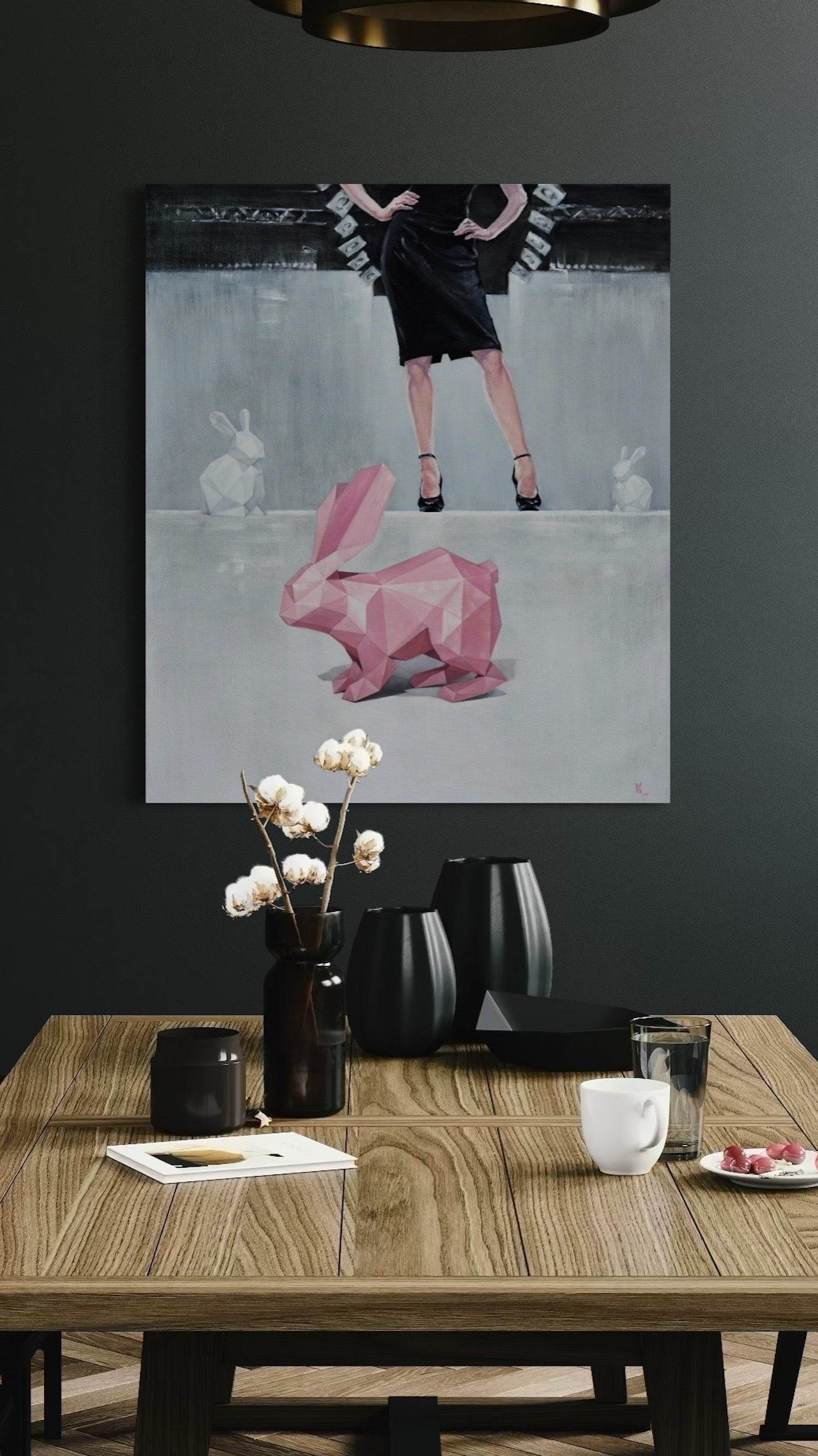 Pink Paper Rabbit